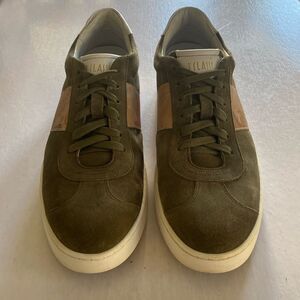 ALVIERO MARTINI 1’CLASSE Men’s Olive Green Leather Sneakers Sz 43. Made in Italy